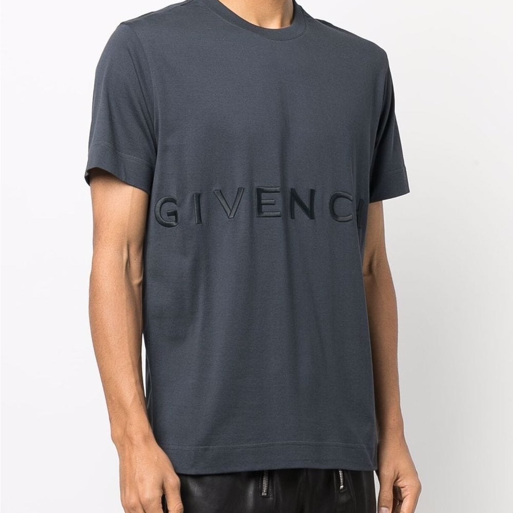GIVENCHY Logo-embroidered T-shirt In Navy